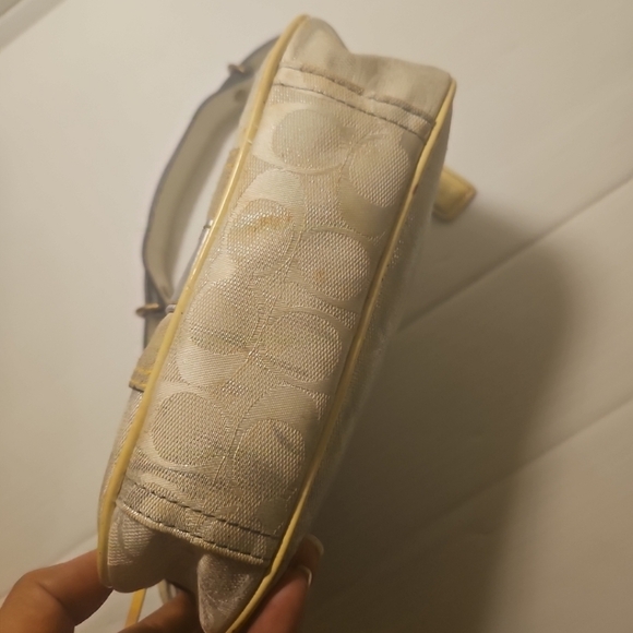 Coach Metallic Silver Monogram Baguette Demi Bag 2182 purse Y2K - Picture 9 of 16